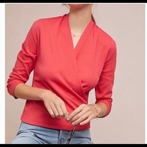 Anthropologie coral crossover top